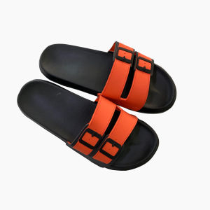 Slide Sandal Model HUSH PUPPIES Selop Pria Men Size 39 - 44 GARANSI NYAMAN DIPAKAI DAN ANTI PUTUS - Orange/Dark Grey