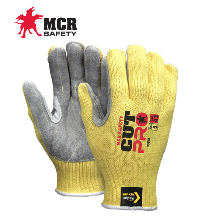 MCR Safety 7-Gauge Kevlar Shell Cut Resistant Work Gloves Split Leather  Palm Heat Cut Resistant 9686 Lazada PH