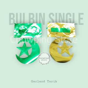 Hiasan Gantungan Garland Tarik Foil Karton Masjid Bulan Bintang Dekorasi Ramadhan Idul Fitri Lebaran