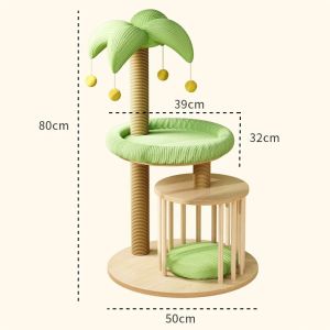 Cat Tree with Condo Multi-Level Cat Climbing Tree with Sisal Scratching Post and Pet Toys