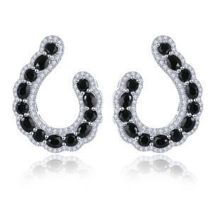 Lohaspie Jewelry Real 3.5 Carats Solid Sterling Silver 925 Stud Earring Original Natural Tanzanite Black Spinel Stud Earring Oval Cut Gemstone Tanzanite Earring For Women Jewelry