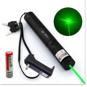 Đèn Pin Laser 303 Tia Xanh Tia Đỏ Siêu Sáng Kèm Pin và sạc chiếu sáng thuyết trình hiệu ứng kính vạn hoa