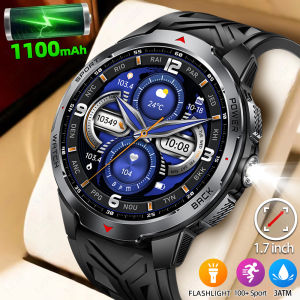 LIGE New 1100mAh Battery Smart Watches For Man Outdoor Sport LED Flashlight Compass Men’s Smartwatch Bluetooth Call Men Watches