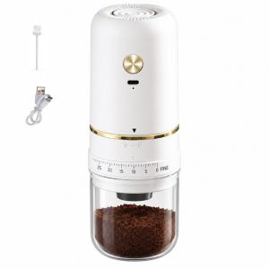 PHANT USB Rechargeable Portable Coffee Grinder Ceramic Burr Cordless Mini Coffee Grinder Coffee Machine Adjustable Thickness Coffee Bean Grinder Espresso