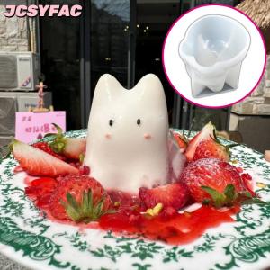 JCSYFAC Khuôn làm bánh thạch hoạt hình dễ thương Khuôn làm bánh trang trí công cụ làm bánh nằm rồng Kitty sữa Pudding Khuôn Silicone khuôn sữa trứng