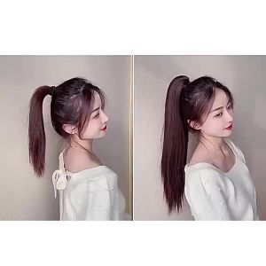 Fashion Wigs Long Curly Ponytail Straight Hair Wig Wavy Hair Claw Hairpiece for Women Pony Tail Clip Ponytail Extensions Wigs