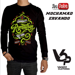 Kaos Lengan Panjang Pria Sambut Ramadhan Dengan Ceria Ramadhan Distro Terbaru