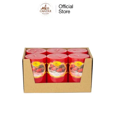 [Khay 6 nến] Nến thơm Miss Candle hình trụ tròn D5H8 NQM0819 - nhiều màu sắc / mùi hương tùy chọn đường kính 5 cm cao 8cm dùng trang trí