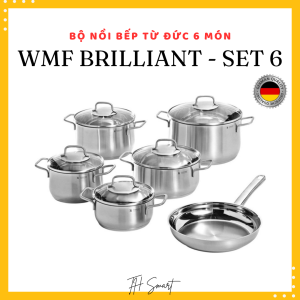 Bộ Nồi Chảo Bếp Từ Đức WMF Brilliant 6 Món Thép Không Gỉ