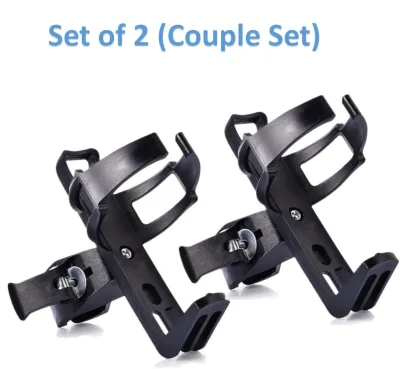 Bike Water Bottle Holder No Screws Mount Adjustable Bicycle Water Bottle Rack Cage Holder for MTB Stroller Motorcycle Accessories Black Choice of 1 or 2 PCs Set