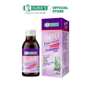 HURIXS 600 FluCough Syrup Improved - Selesema - Batuk Kahak - Demam - Kepanasan Badan - Sakit Tekak - Ubat Sirap