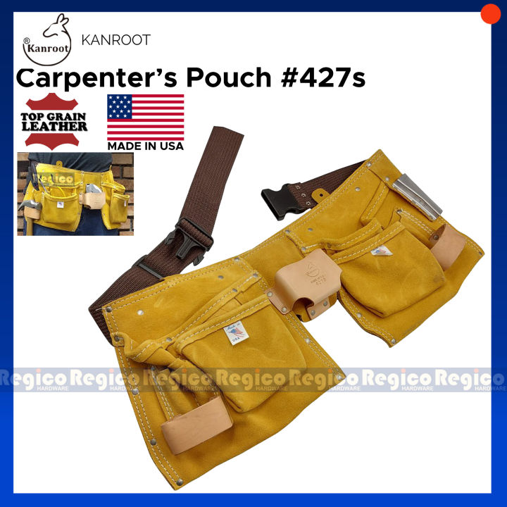 Kanroot Made in USA Leather Carpenter's Apron Tool Pouch Belt 427S ...