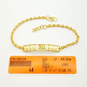 Rantai Tangan P olo Sayangku Emas 916 Yon Hing