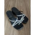 Dép nữ cao gót - đế PU cao 6 phân - quai xoàn chéo - ( MS.13) DéP Shoes GiàY Jean. 