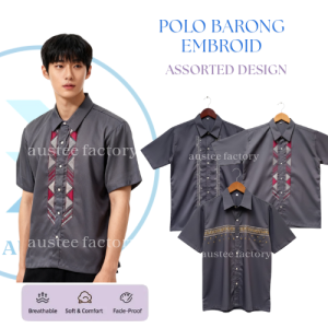 LAM Formal Embroidered Polo Barong – Full Button Edition