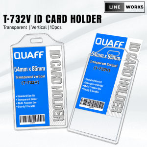 Lineworks (ATM Size) Quaff 10pcs Clear ID Card Holder Vertical T-732V ID Sleeve ID Protector 54x85mm