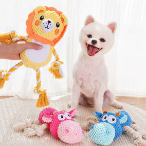 New Pet Sound Dog Toy Grinding Teeth Resistant Plush Unstuffing Interactive Doll Cat Supplies Lion Hippo