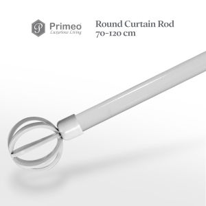 PRIMEO Extendable Adjustable Window Metal Curtain Rod Perfect for Living Room Kitchen Bedroom Dining Room