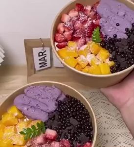 Kraft Paper Salad Bowl 50 Pcs Biodegradable Kraft Bowl With Plastic Lid 500/750ML