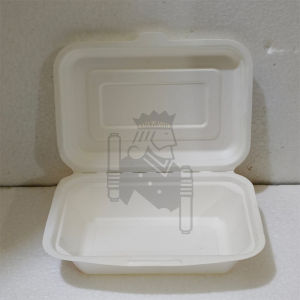 Bagasse Lunch Box 450ml PUTIH Serat Tebu - ECO Friendly