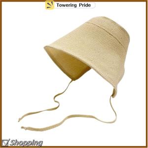 [Towering Pride] Lanh rơm Regency bonnets mũ cho phụ nữ Sun hat Bow bãi biển cap lớn rộng vành cloche hat chapeau Femme ren lên ngoài trời mùa hè