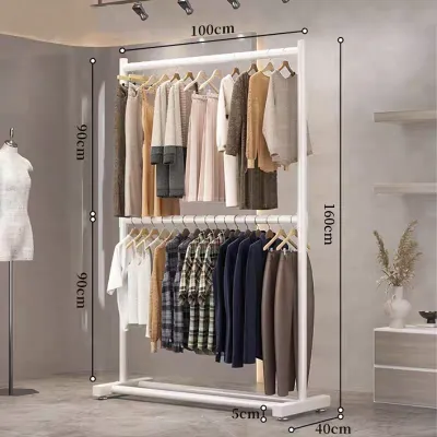 2 Layer Strong Steel Structure Hanging Organizer Rack/rak baju/ampaian baju/Cloth Clothes Rack/Hanger Baju/Penyidai Baju