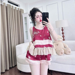 Bộ Đùi Lụa Latin họa tiết phối voan phom 40-60kg hàng may kỹ đẹp quần có túi