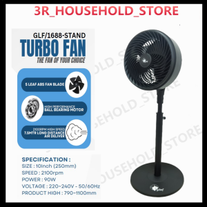 GELOOF 10-Inch Oscillating Stand Fan with Adjustable Speed High-Performance Ball Bearing Motor and 5-Leaf ABS Blade
