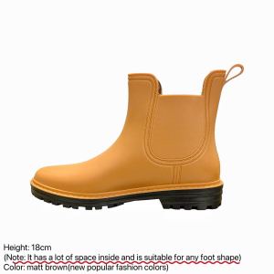 BINLU Korean Style Chelsea Rain Boots for Women Waterproof Anti Slip Slip On Ankle Boots Fashion Shoes for Daily Wear Commute Rainy Season Bota Pang Babae Manila Stock Philippines