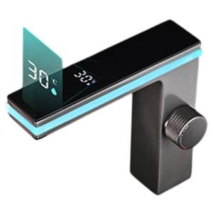 LED Display Bathroom Sink Faucet Intelligent Hot Cold Water Mixer Tap Digital Temperature Display for Modern Homes