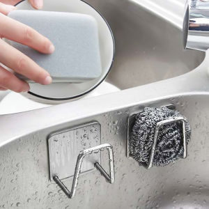1/2pcs Kitchen Sponges Holder Self Adhesive Sink Sponges Drain Drying Rack Stainless Steel Holder Sink Organizer Kitchen Accessories