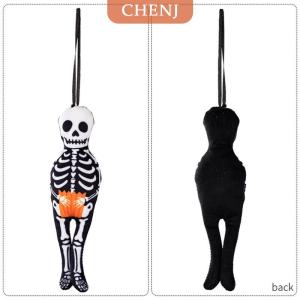 [COD] CHENJ Halloween Hanging Pendant Pumpkin Black Cat Ghost Skull Horror Doll Ornament Outdoor Home Party Halloween Decoration