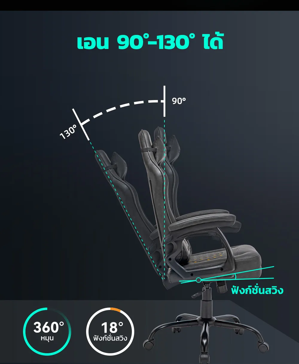 MUSSO รุ่น Royal Series เก้าอี้เกมมิ่ง office gaming chair พร้อมหมอนรองศีรษะและเอว ตามเก้าอี้ ergonomic ไม่มีที่วางเท้า เก้าอี้สีดำ เก้าอี้สีเทา เก้าอี้สีน้ำตาล เก้าอี้สีแดง ราคาดี