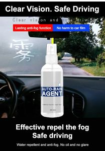 汽车防雨剂水晶车蜡车漆上光驱水镀晶通用镀膜剂防雾剂Anti Fogging Coating Car Windscreen Window Shield Side Mirror Rain Repellent Spray Universal Glass Coating Clear Driving 100ML
