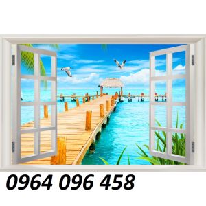 Tranh gạch 3d hình cửa sổ - gạch tranh 3d ốp tường - VCNM09