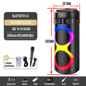 Karaoke Speaker Bluetooth With Mic Big Size Original Portable Super Bass Stereo Subwoofer