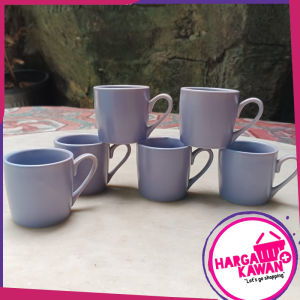 Mug Keramik Mini Warna gradiasi ungu (pudar) Retro mug untuk minum kopi