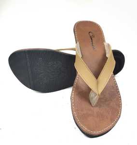 CMT Sandal Wanita Flat Jepit Terbaru Kulit Sintetis Sol Karet Anti Licin Motif Jepit Warna Kekinian Mona