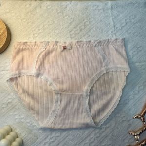 Be Girl-Japanese girl underwear pure cotton antibacterial cotton underarm cute large size briefs mid-waist seamless bow comfortable style