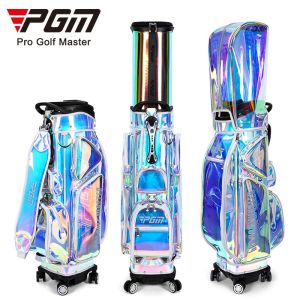 PGM Telescopic Waterproof Golf Travel Bag with Universal Four Wheels Design and Rain Cover QB122 Can Hold 13-14 Clubs