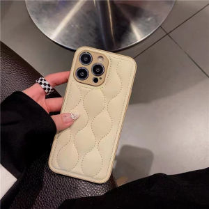 CrashStar Fashion Ripple Cloth Skin-friendly Silicone Shockproof Phone Case For iPhone 15 14 Pro Max Plus 13 12 11 Pro Max Anti-fall Phone Casing Hard Cover With Full Cover Lens Camera Protection Shell Hot Sale