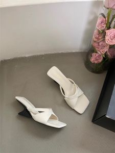 French Temperament Niche Open-toe National Style Sandals Womens Wears Strappy High Heels and Block-heeled Sandals