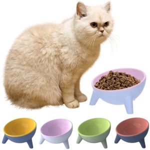 CUTE ELVES 15° Inclination Pet High Footed Bowl Anti Slip Anti Vomiting Cat Food Water Bowl Cat Basin Triangle Stand Pet Food Dispenser Wet Dry Food
