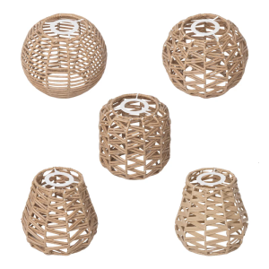 Easy to Clean Rattan Lampshades Artistic Weave Lampshades Easy Installation Suitable for Houses Restaurant and Home