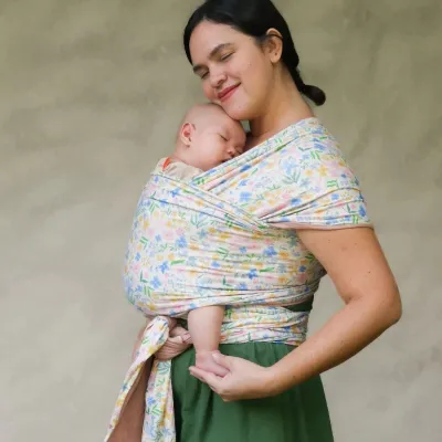 Mikhadou Stretchy Wrap x Ayang Cempaka - Gendongan Bayi M Shape Reversible - Baby Carrier - Lavie Baby House