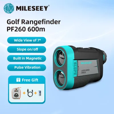 Mileseey Magnetic Professional กอล์ฟ Rangefinder พร้อมสวิทช์ลาด PF260 Golf Range Finder สำหรับล่าสัตว์ปีนเขาดูกอล์ฟกิจกรรม -656Yards / 600meters