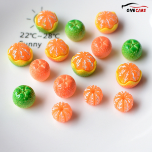 Mô Hình Trái Cam Mâm Xôi Mini Trang Trí Taplo Xe Hơi Bàn Học Bàn Làm Việc Kèm Keo Dán