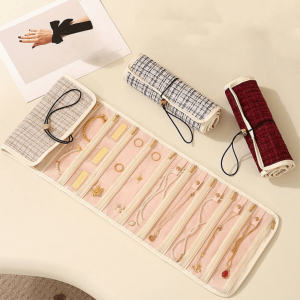 CHAOSON แบบพับได้ กล่องเก็บเครื่องประดับสำหรับการเดินทาง ปิดด้วยซิป หลายชั้น กระเป๋าเครื่องประดับพับได้ หลายฟังก์ชัน แบบม้วน กระเป๋าเก็บเครื่องประดับ สำหรับผู้หญิงและเด็กผู้หญิง