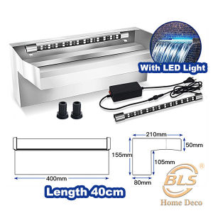 Stainless Steel Waterfall Water Outlet With LED Alur Limpah Air Terjun Dengan LED Air Pancut Water Feature