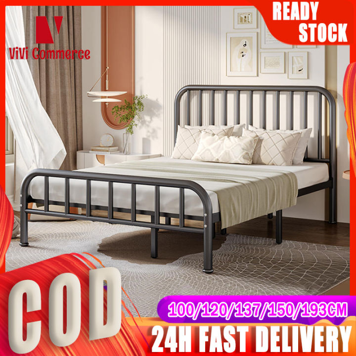 High Load Metal Bed Frame Steel Iron Frame Bed Double/Single Bed Queen